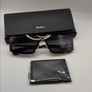 MaxMara Black Sunglasses with Gold Details